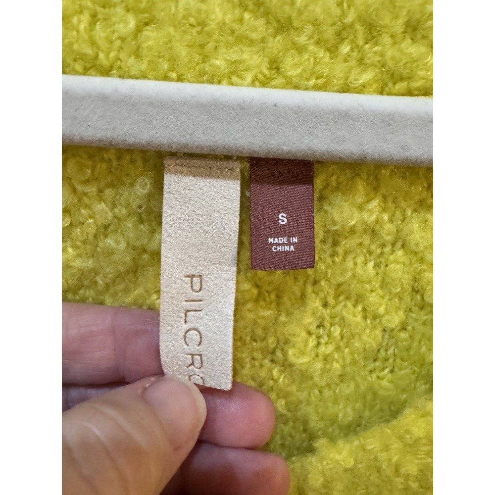 Anthropologie Pilcro Teddy Sweater‎ V-Neck Relaxed Tunic Style Yellow Size Small - Picture 6 of 11